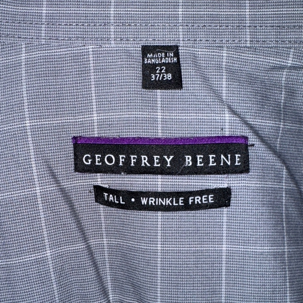 Geoffrey Beene Gray Checkered Shirt